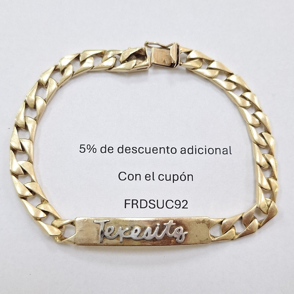 K1 29,00 GRMS 14 K ESPECIFICACIONES COMPLEMENTARIAS ESCLAVA TEJIDO ESLABONES , (SEMINUEVO)