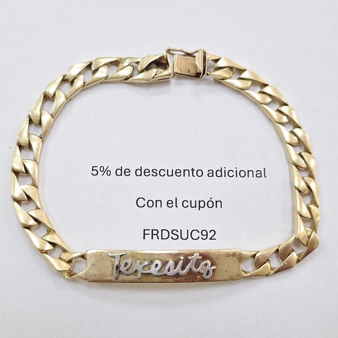 K1 29,00 GRMS 14 K ESPECIFICACIONES COMPLEMENTARIAS ESCLAVA TEJIDO ESLABONES , (SEMINUEVO)