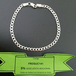 PULSERA BARBADA PLATA .925 21 CM 4.13 GR (NUEVO)