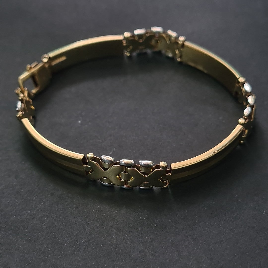 PULSERA ORO COMBINADO 10 K 11.9 GRMS (SEMINUEVO)