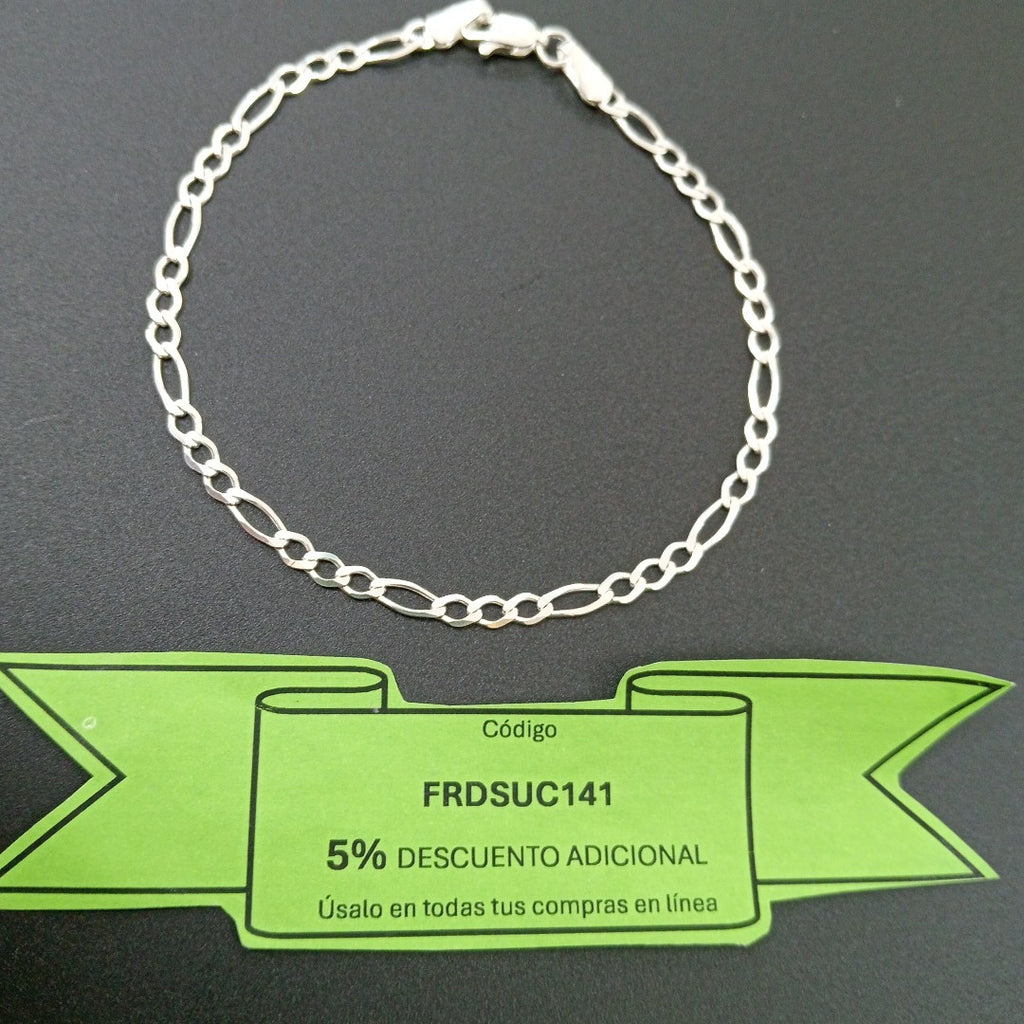 PULSERA TEJIDO 3X1 PLATA .925 21 CM 3.2 GR (NUEVO)