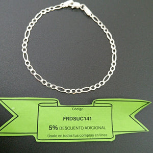 PULSERA TEJIDO 3X1 PLATA .925 21 CM 3.2 GR (NUEVO)