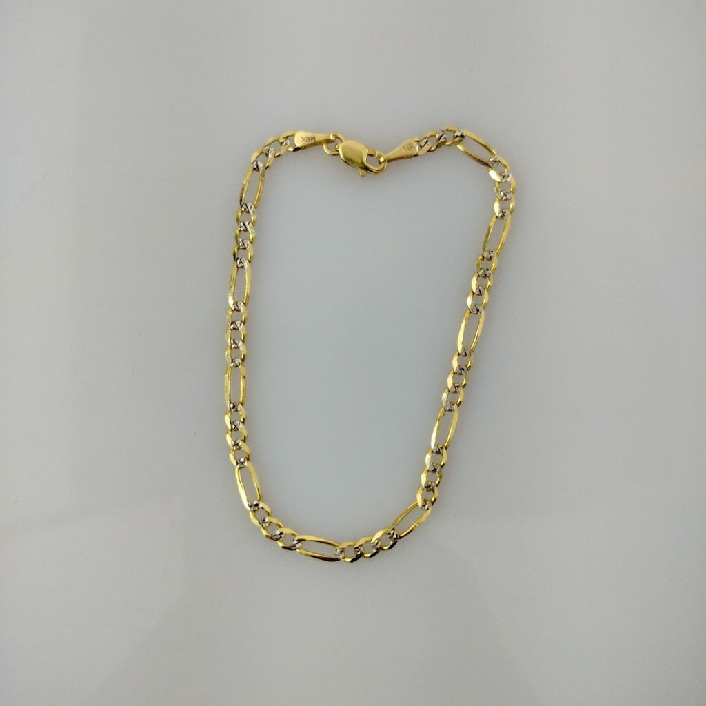 PULSERAS 3X1 DIAMANTADA ORO 14K 18 CM 3 GR (NUEVO)