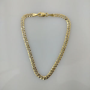 PULSERAS TEJIDO BARBADA DIAMANTADA ORO 14K 18 CM 3.2 GR (NUEVO)