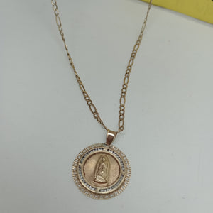 CADENA, MEDALLA RELIGIOSA ORO 10 K 3.2 GRMS (SEMINUEVO)