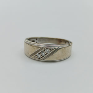 ANILLO ORO, ORO BLANCO 10 K 3.3 GRMS (SEMINUEVO)