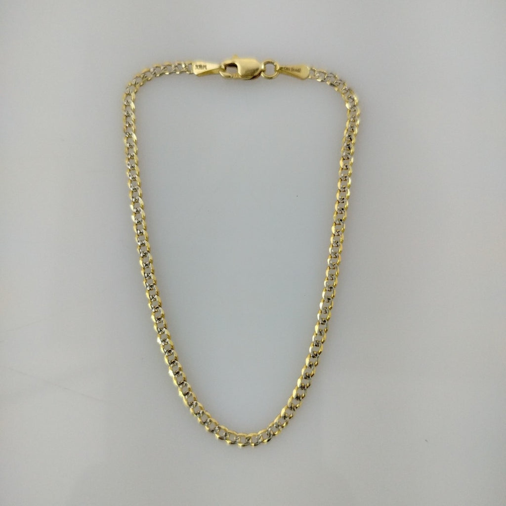 PULSERAS BARBADA DIAMANTADA ORO 14K 18 CM 2.1 GR (NUEVO)