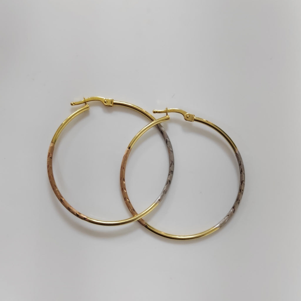 ARRACADAS PAR ORO, ORO COMBINADO 14 K 2.3 GRMS (SEMINUEVO)