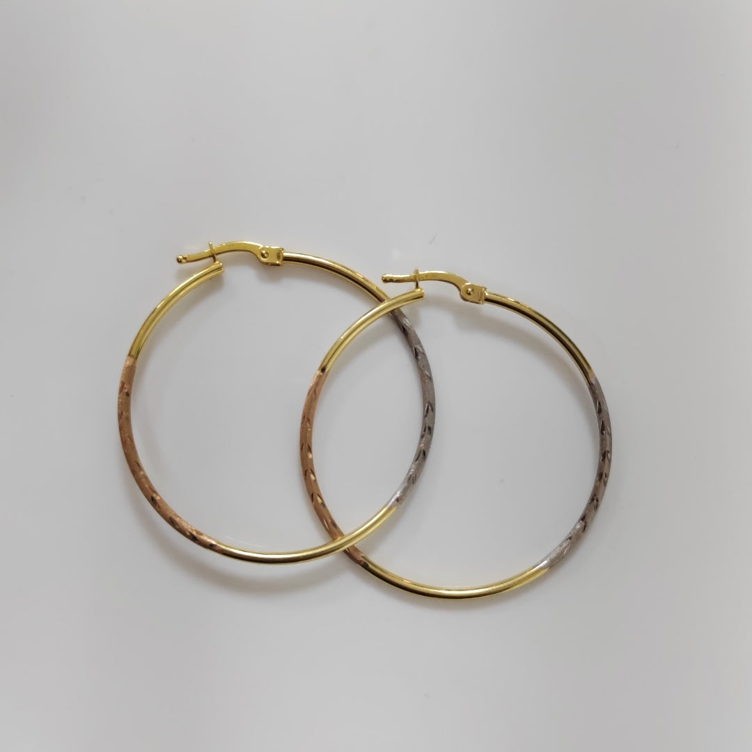ARRACADAS PAR ORO, ORO COMBINADO 14 K 2.3 GRMS (SEMINUEVO)