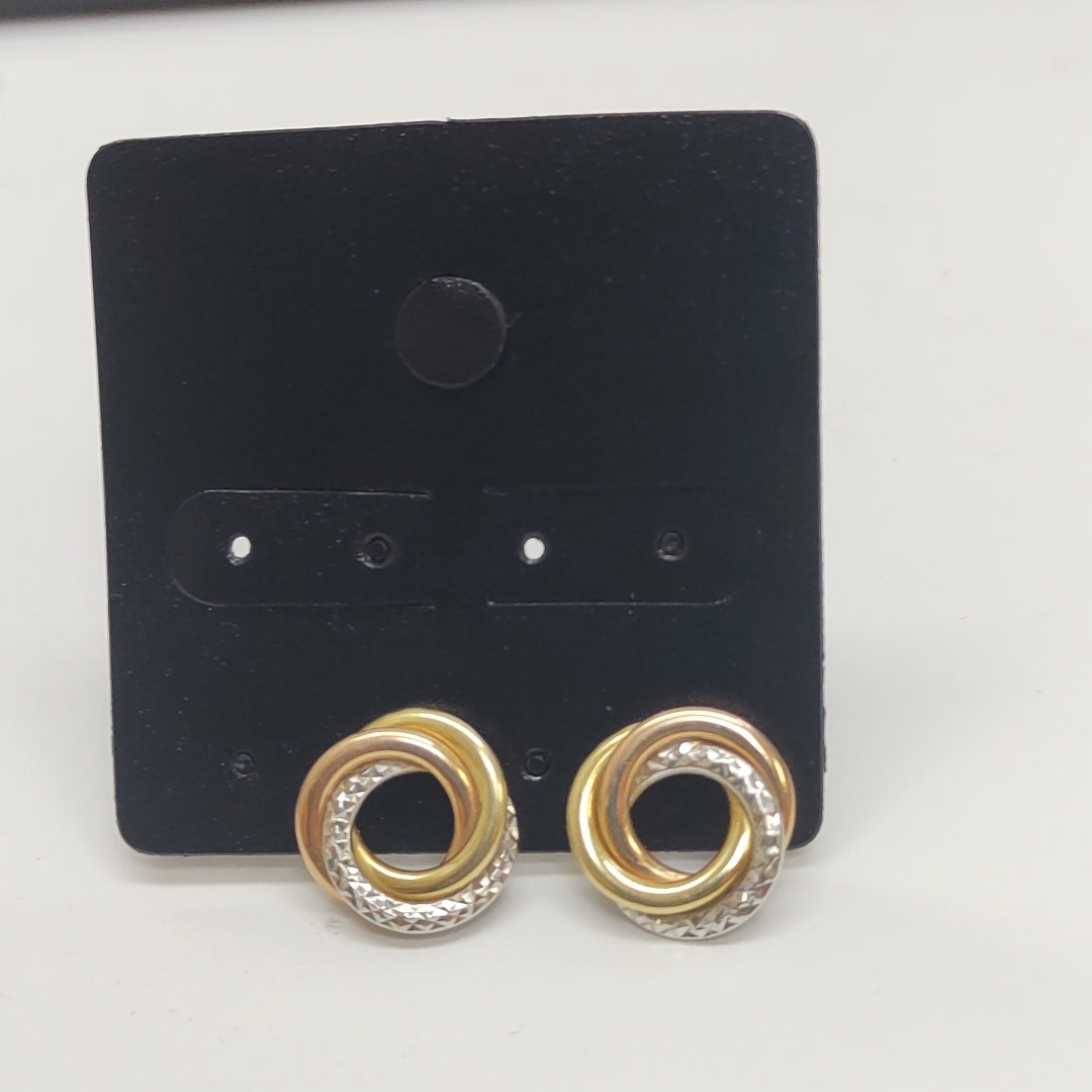 ARETES PAR ORO COMBINADO 14 K 2 GRMS (SEMINUEVO)