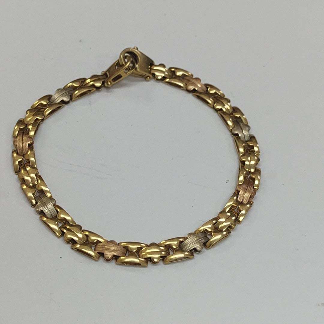 PULSERA ORO COMBINADO 14 K 7.3 GRMS (SEMINUEVO)