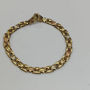 PULSERA ORO COMBINADO 14 K 7.3 GRMS (SEMINUEVO)