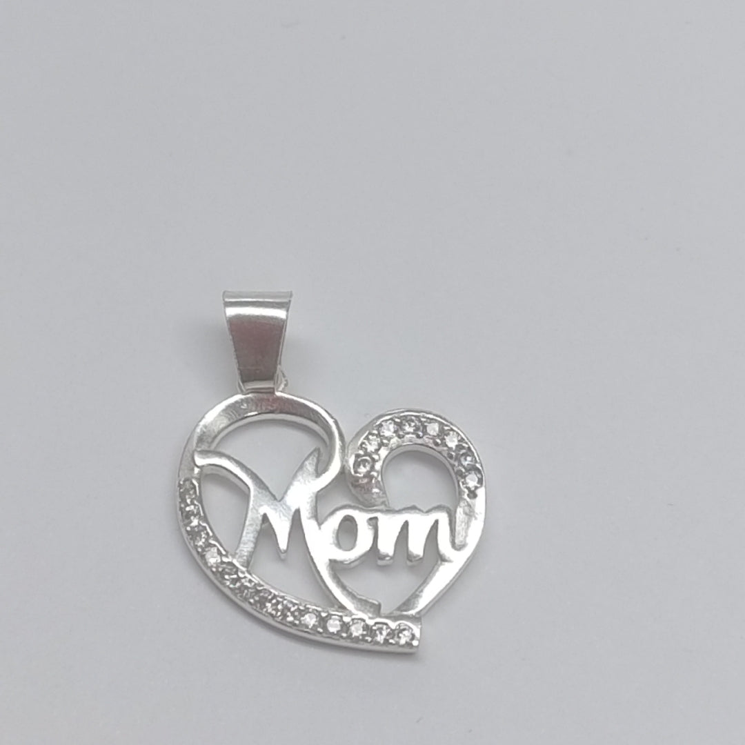 DIJE CORAZON C/CIRCONIAS PLATA .925 3.1 GR (NUEVO)