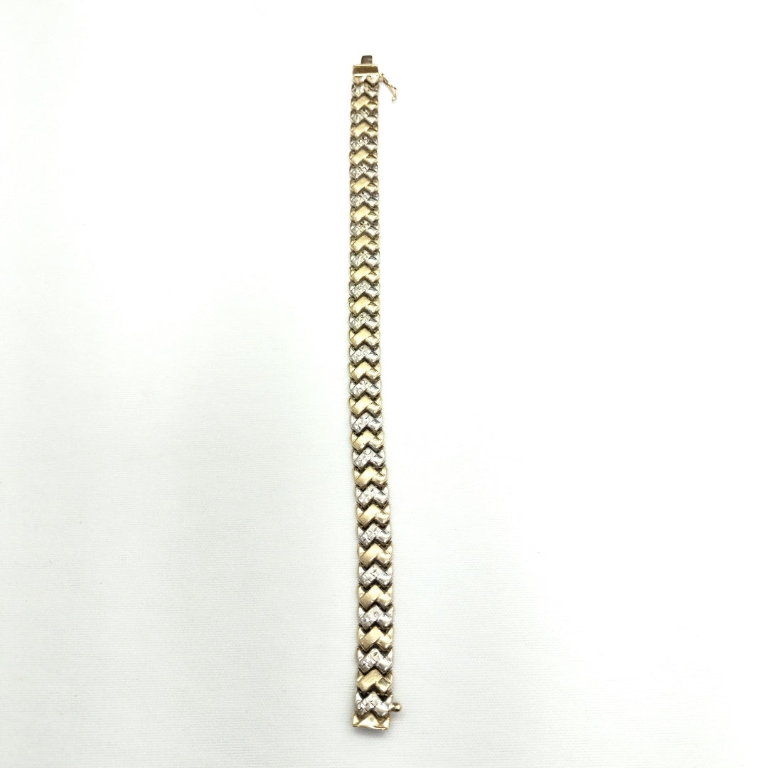 PULSERA ORO COMBINADO 14 K 12,90 GRMS (SEMINUEVO)