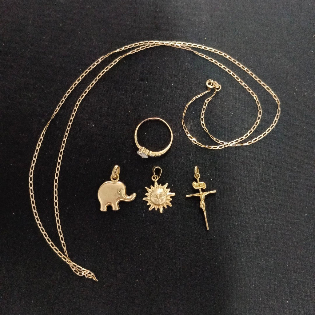 ANILLITO,CADENA,CRUCIFIJO,DIJE ORO 10 K 1,50 GRMS (SEMINUEVO)