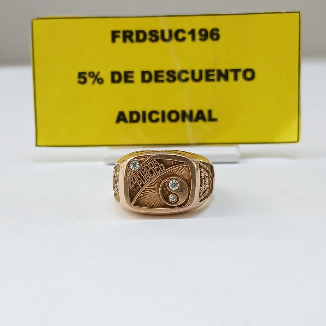 ANILLO DE GRADUACIÓN ORO 14 K 7.6 GRMS (SEMINUEVO)