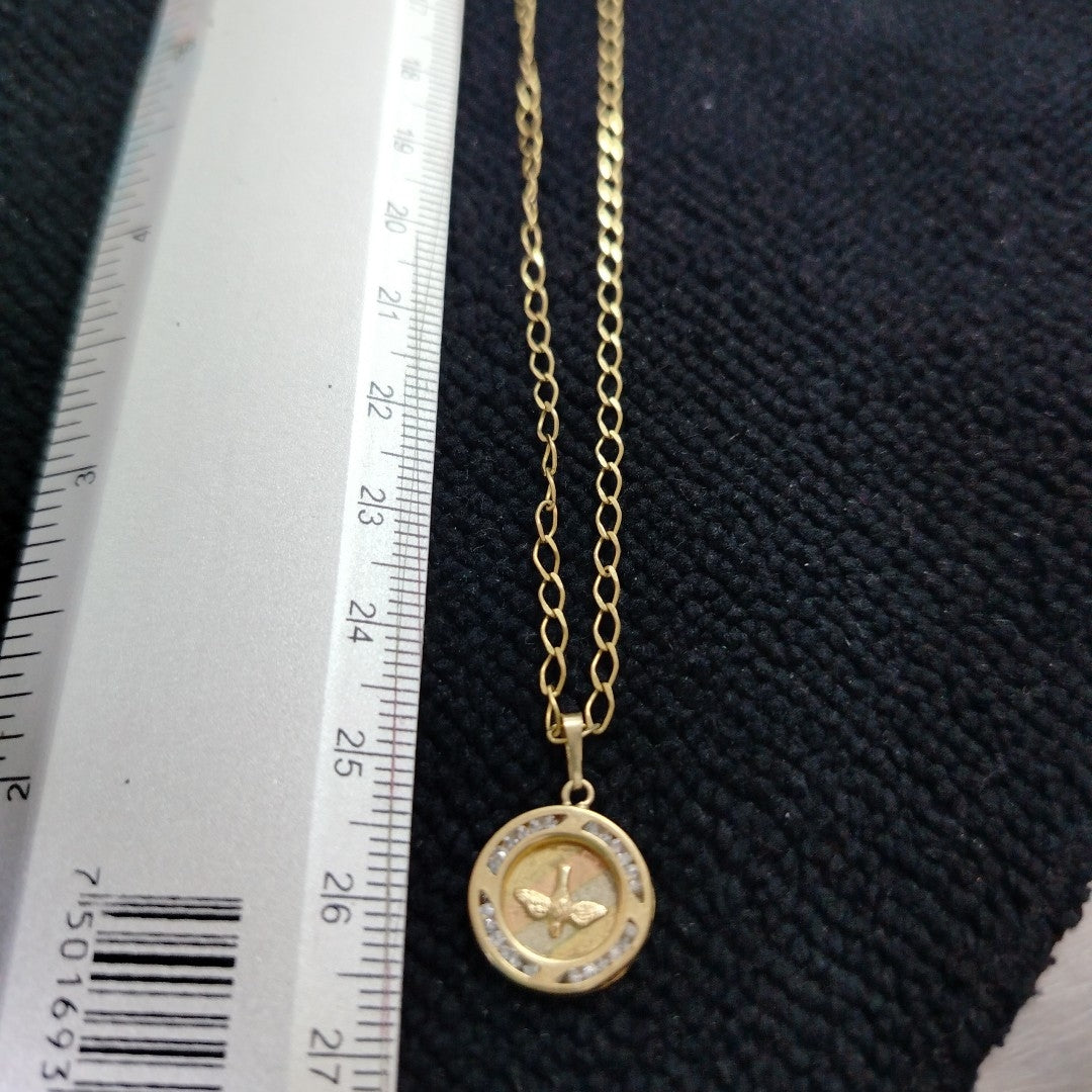 CADENA, MEDALLA RELIGIOSA ORO 10 K 2.6 GRMS (SEMINUEVO)