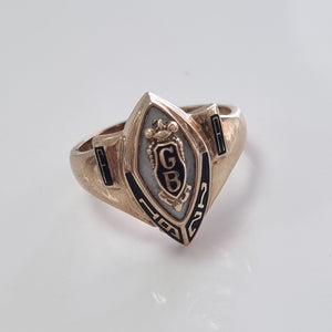 ANILLO DE GRADUACIÓN ORO 10 K 3.9 GRMS (SEMINUEVO)