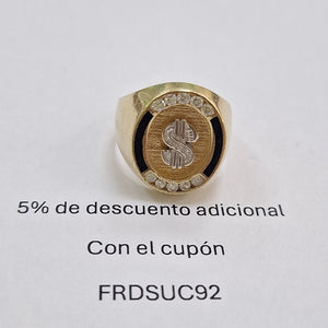 K1 8,70 GRMS 14 K ESPECIFICACIONES COMPLEMENTARIAS ANILLO CON CIRCONIAS, CON OT (SEMINUEVO)