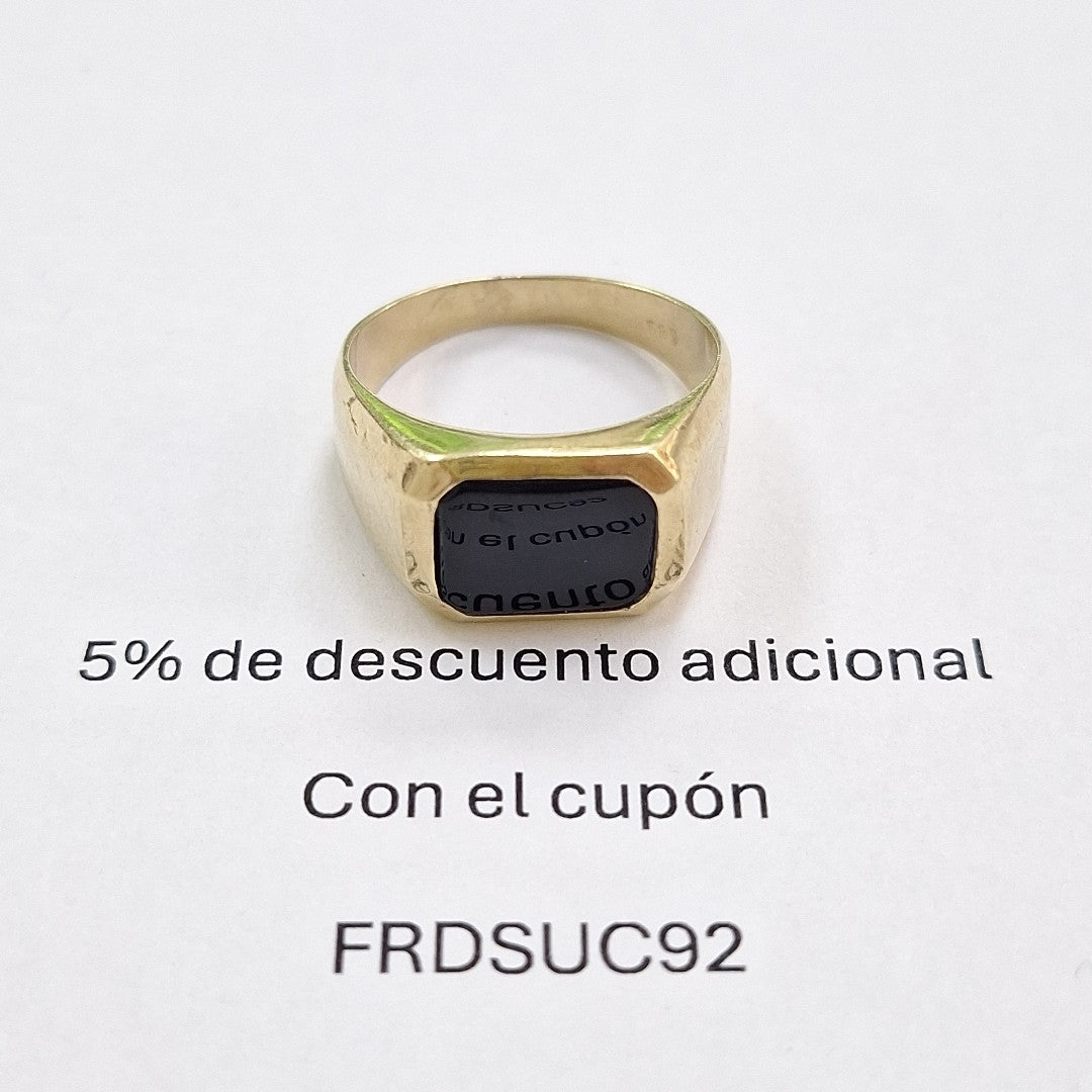 K1 6,40 GRMS 14 K ESPECIFICACIONES COMPLEMENTARIAS ANILLO C/PIEDRA DE COLOR NEGR (SEMINUEVO)