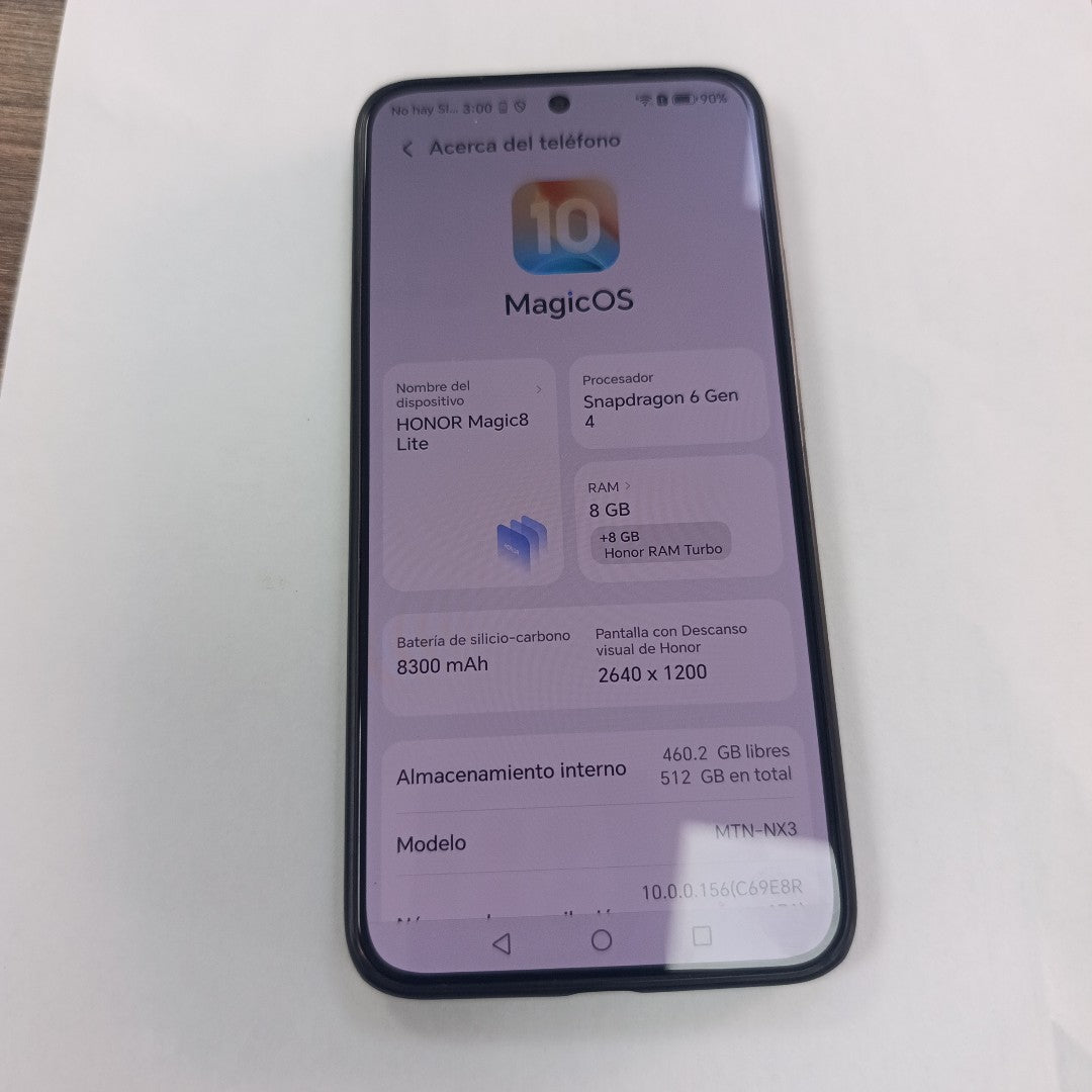 CELULAR HONOR MAGIC 8 LITE MTN-NX3 (2025) 512 GB 8 GB RAM (SEMINUEVO)