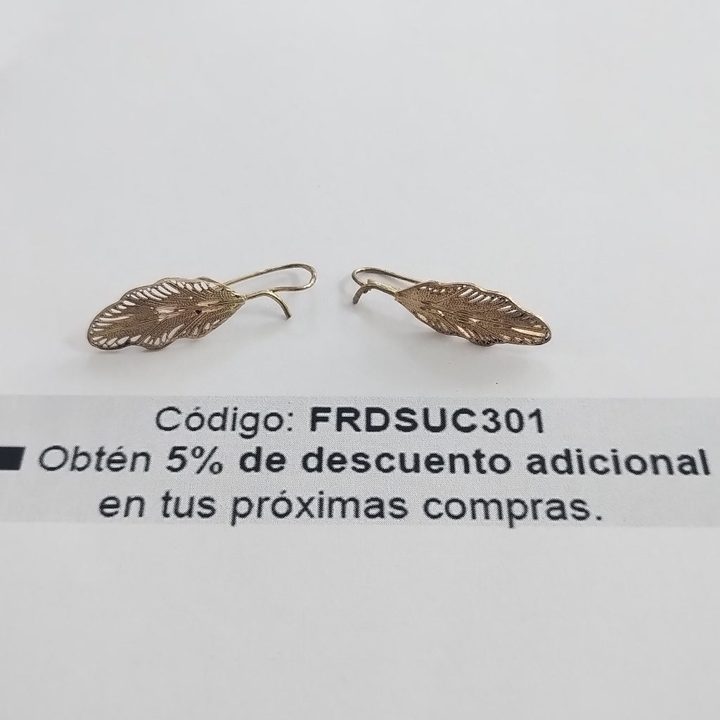 ARETES PAR ORO, ORO MUY BAJO 8 K 3.1 GRMS (SEMINUEVO)