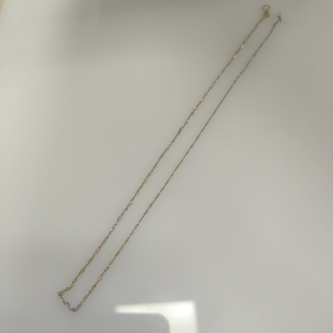 CADENA ORO COMBINADO 14 K 0.9 GRMS (SEMINUEVO)