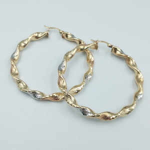 ARRACADAS PAR ORO, ORO COMBINADO 14 K 5.7 GRMS (SEMINUEVO)