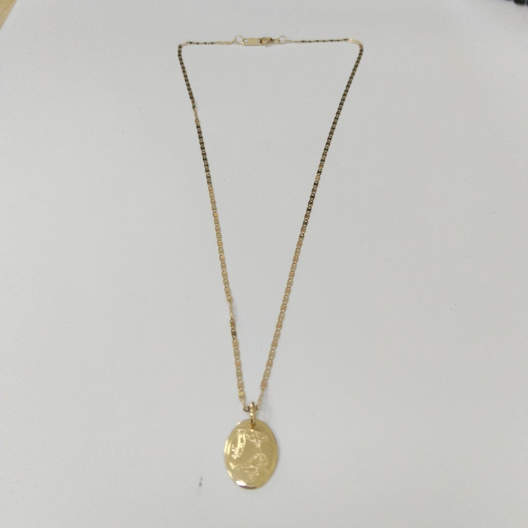 CADENA, MEDALLA RELIGIOSA ORO 10 K 1.7 GRMS (SEMINUEVO)