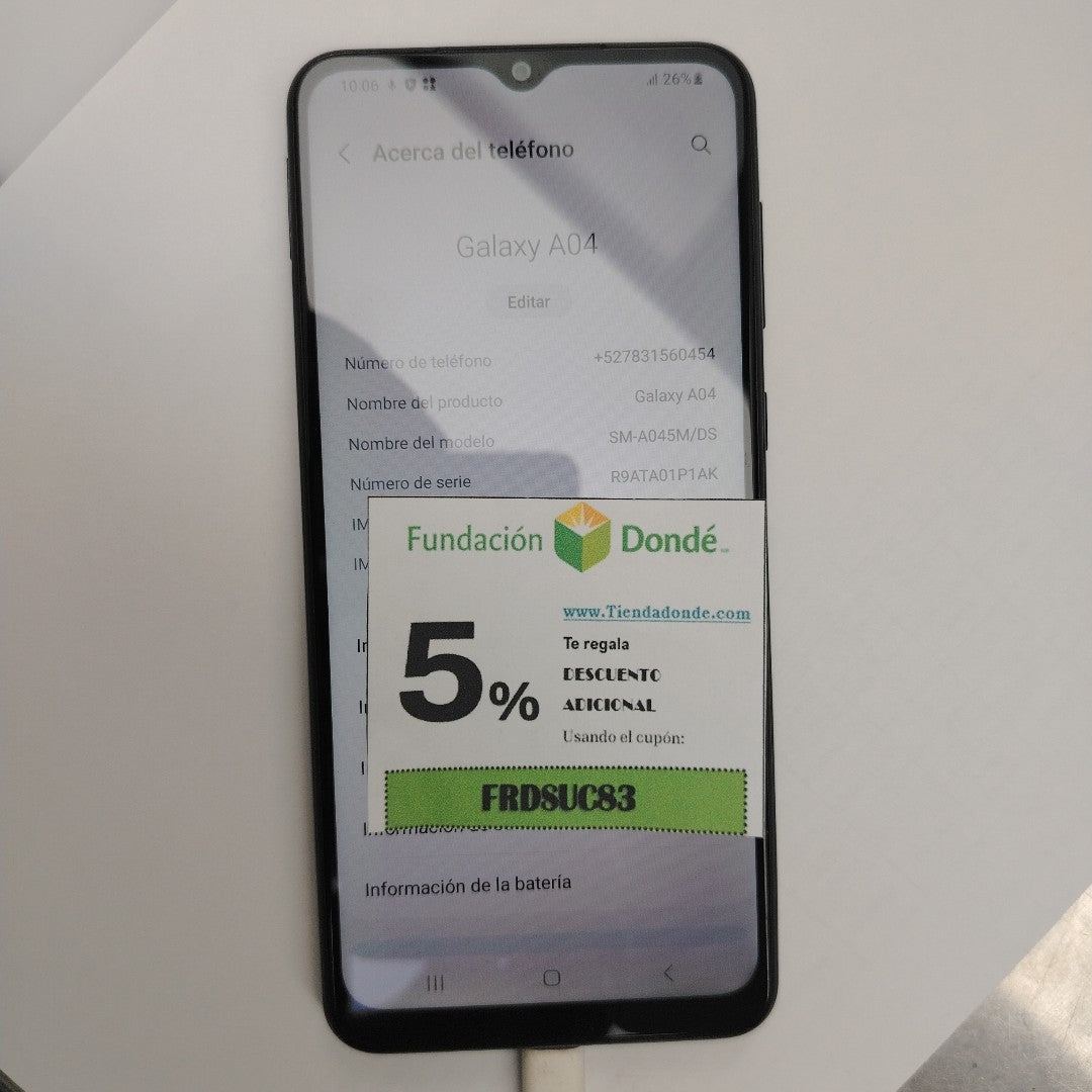 CELULAR SAMSUNG GALAXY A04 SM-A045M 128 GB 4 GB RAM (SEMINUEVO)