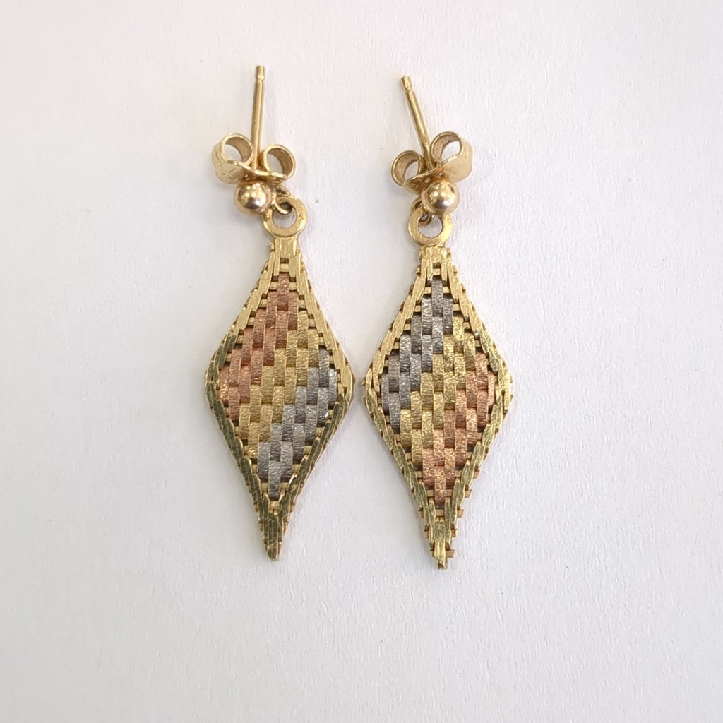 ARETES PAR ORO COMBINADO 14 K 4,30 GRMS (SEMINUEVO)