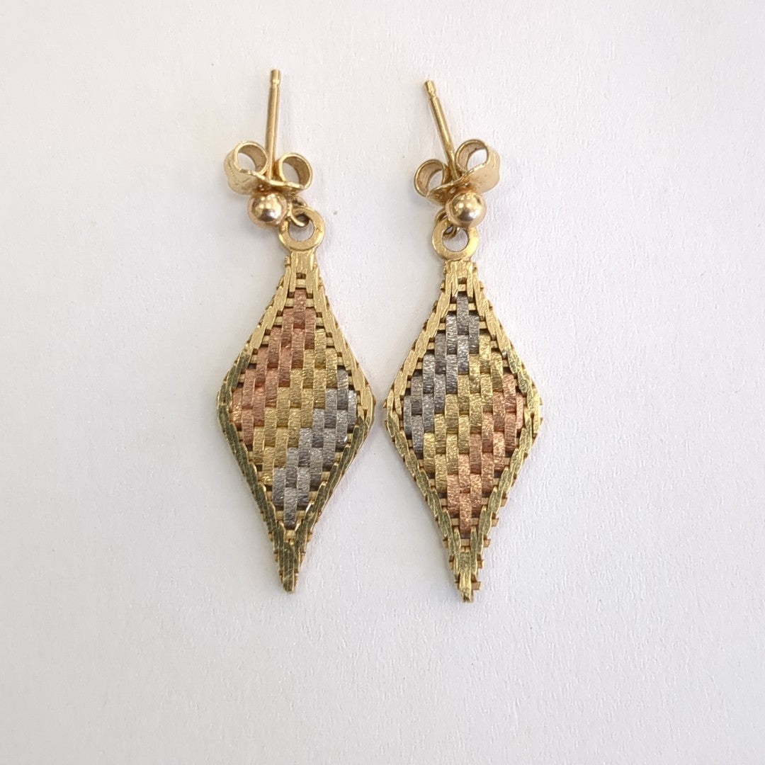 ARETES PAR ORO COMBINADO 14 K 4,30 GRMS (SEMINUEVO)
