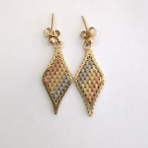 ARETES PAR ORO COMBINADO 14 K 4,30 GRMS (SEMINUEVO)