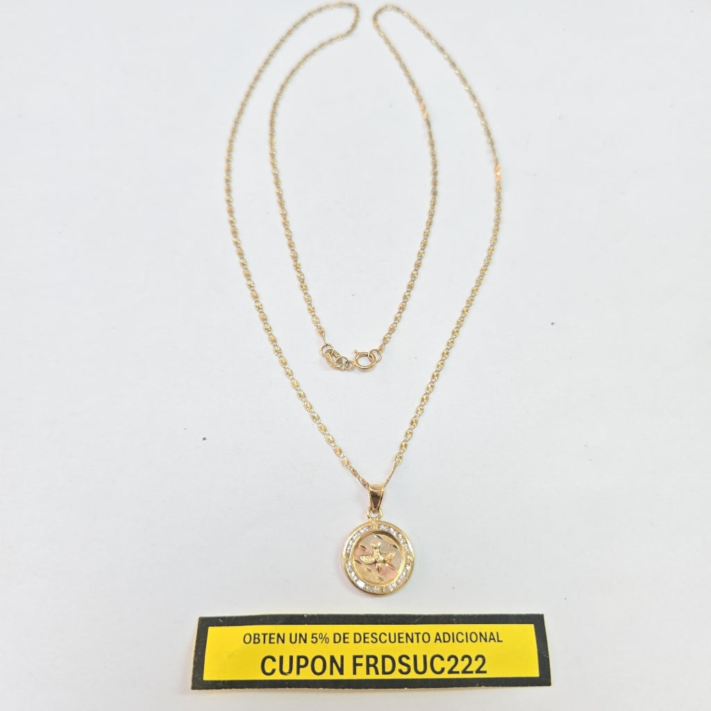 CADENA,MEDALLA RELIGIOSA ORO 10 K 3,20 GRMS (SEMINUEVO)