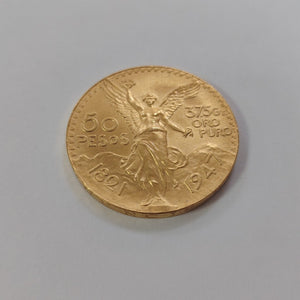 Moneda Centenario Cincuenta Pesos Oro Mexicano 21.6K