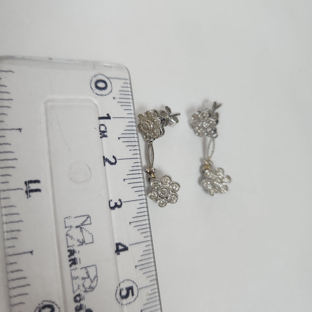BROQUELES PAR ORO BLANCO 14 K 3 GRMS (SEMINUEVO)