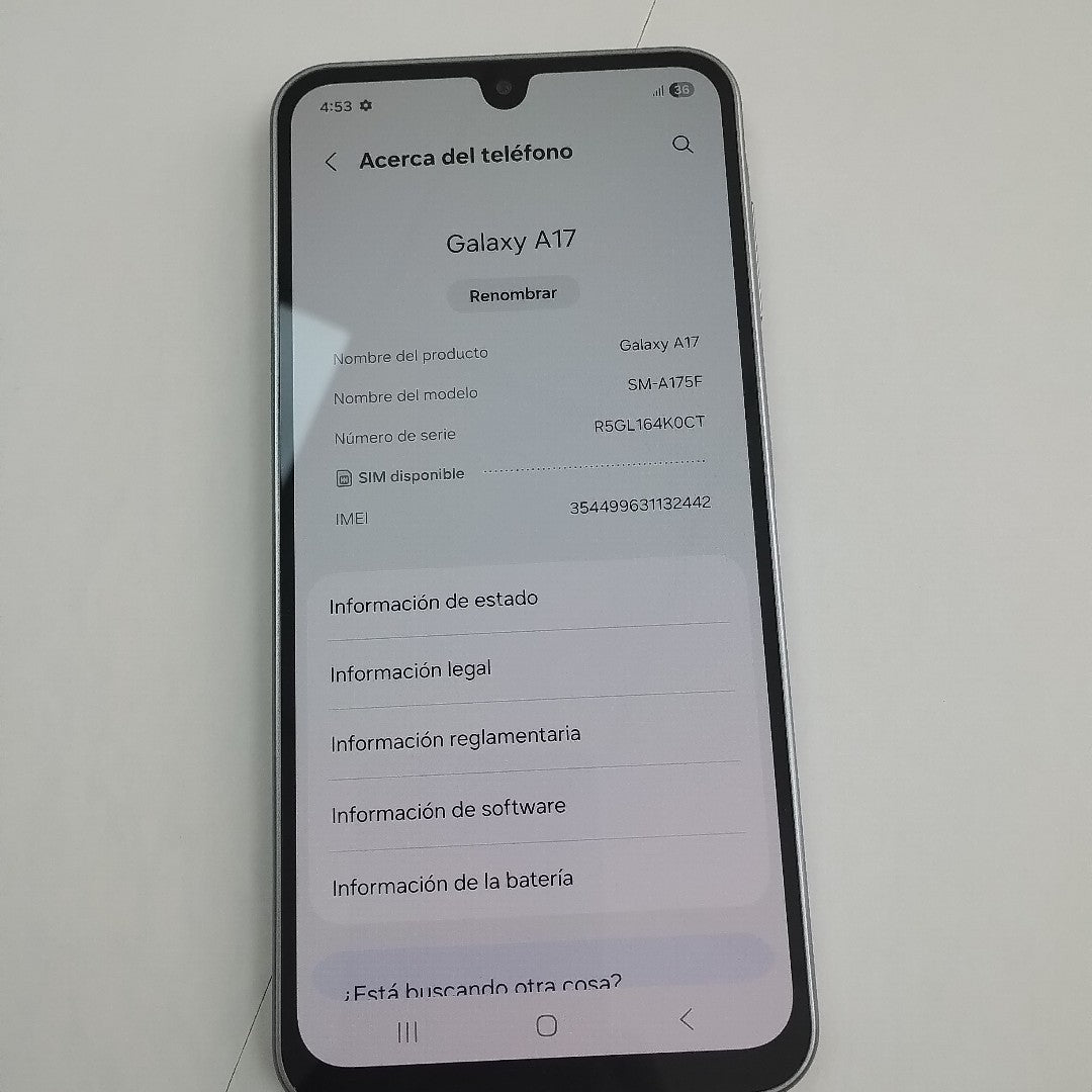 CELULAR SAMSUNG GALAXY A17 SM-A175F (2025) 128 GB 4 GB RAM (SEMINUEVO)