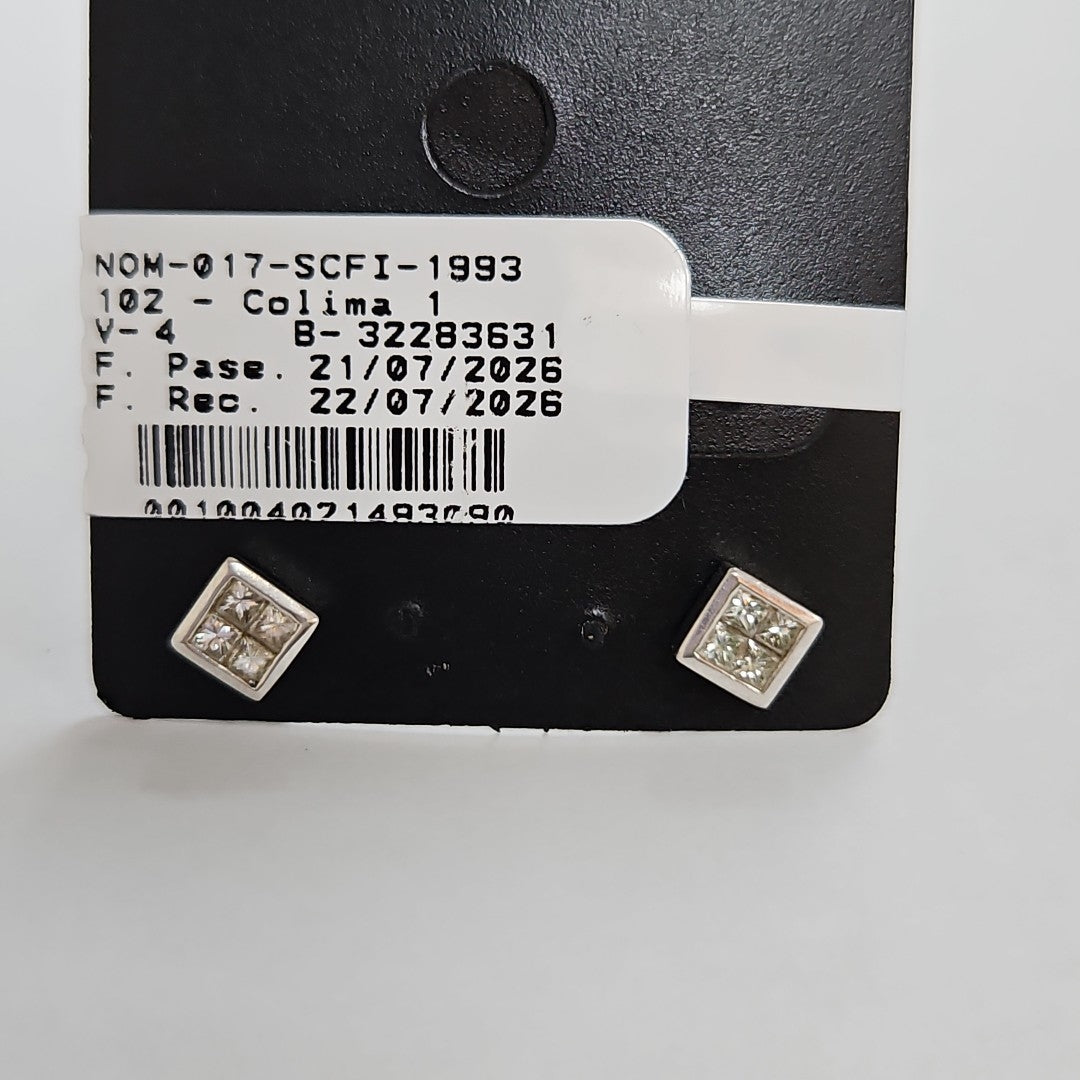 BROQUELES PAR ORO BLANCO 14 K 2,10 GRMS (SEMINUEVO)