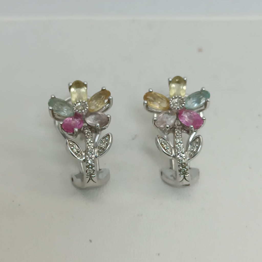 ARETES PAR ORO BLANCO 14 K 5,10 GRMS (SEMINUEVO)