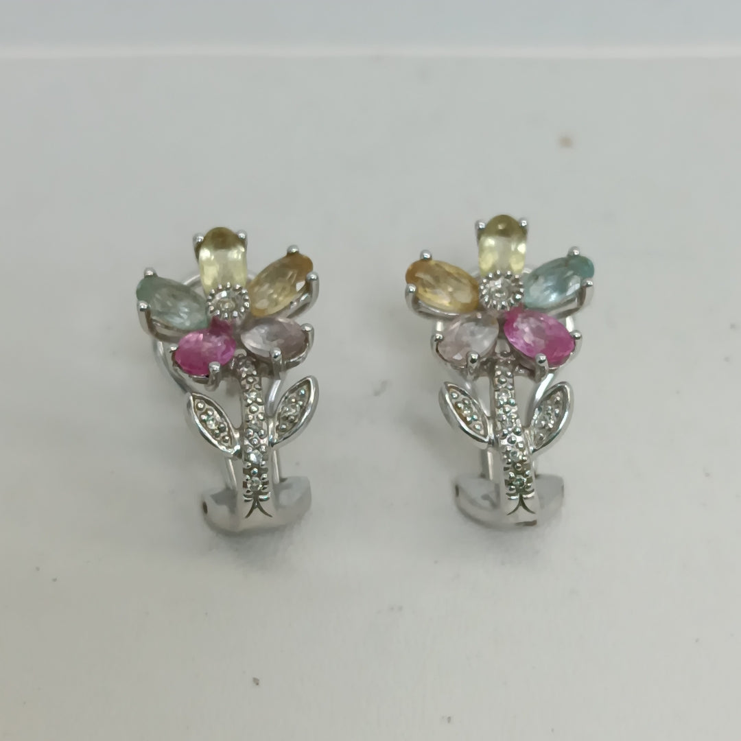 ARETES PAR ORO BLANCO 14 K 5,10 GRMS (SEMINUEVO)
