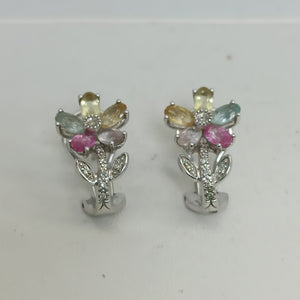 ARETES PAR ORO BLANCO 14 K 5,10 GRMS (SEMINUEVO)