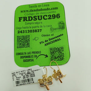 ARETES PAR ORO 14 K 1.1 GRMS (SEMINUEVO)