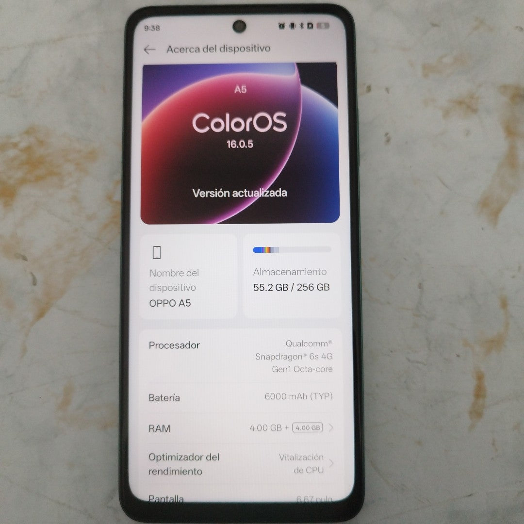 CELULAR OPPO A5 CPH2727 (2025) 256 GB 4 GB RAM (SEMINUEVO)