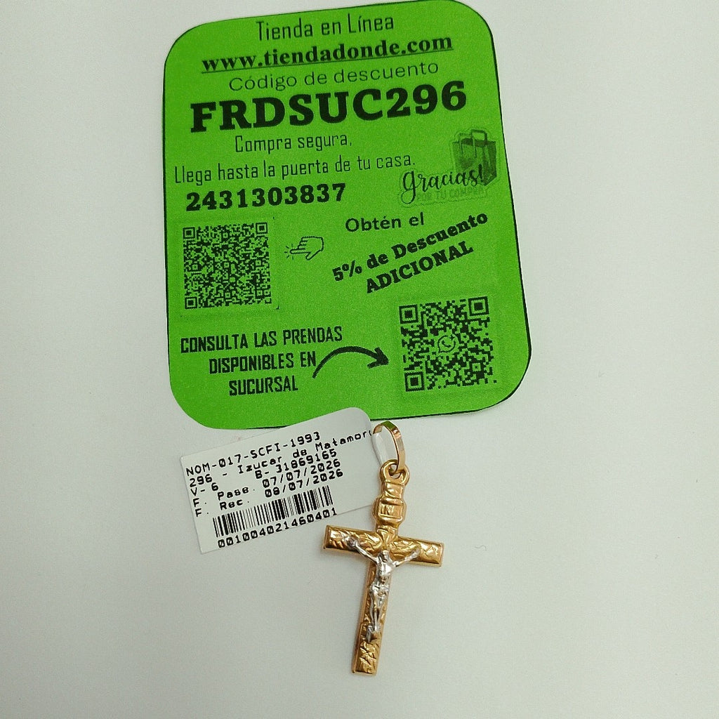 CRUCIFIJO ORO,ORO COMBINADO 10 K 1,50 GRMS (SEMINUEVO)
