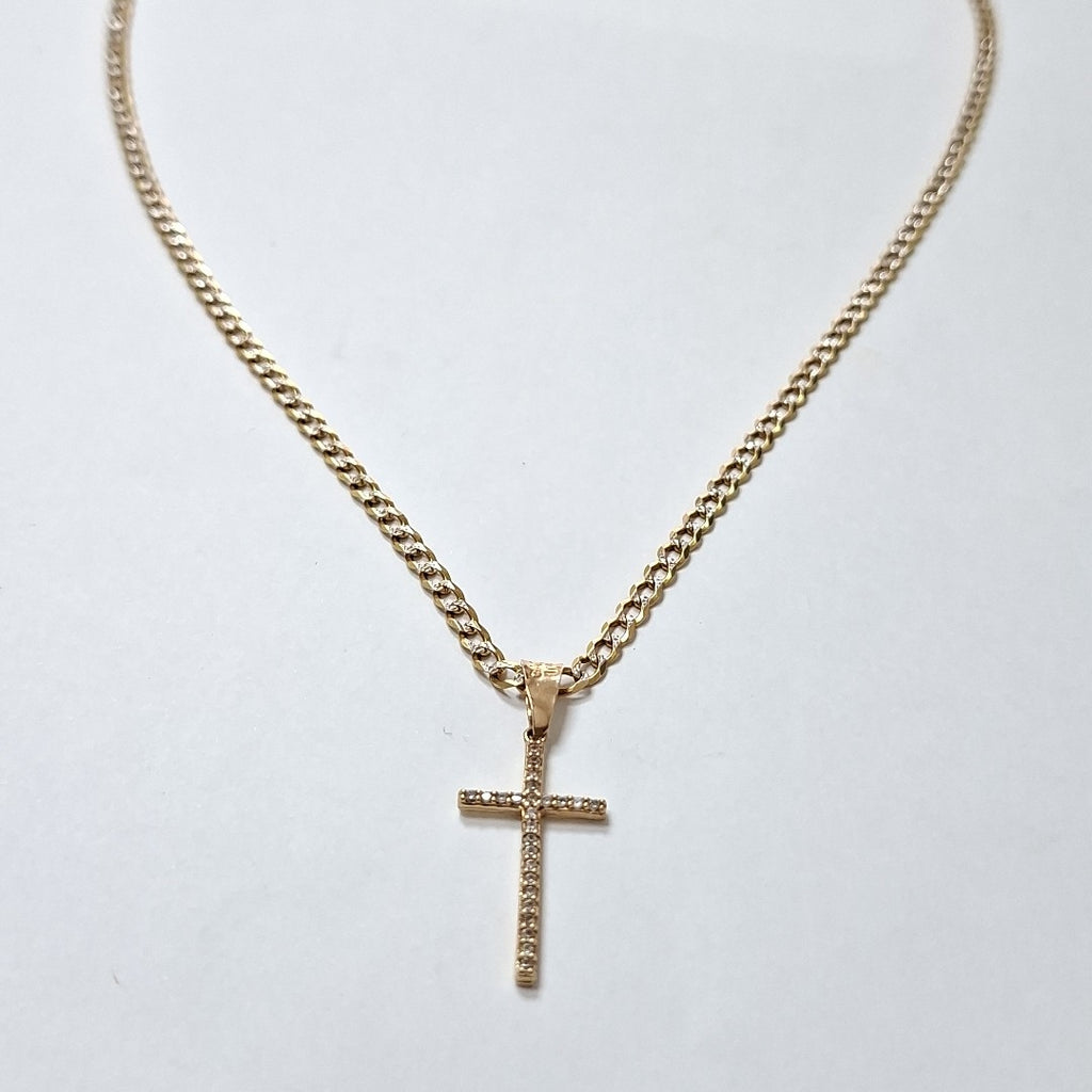 CADENA, CRUCIFIJO, DIJE ORO 10 K 9.3 GRMS (SEMINUEVO)