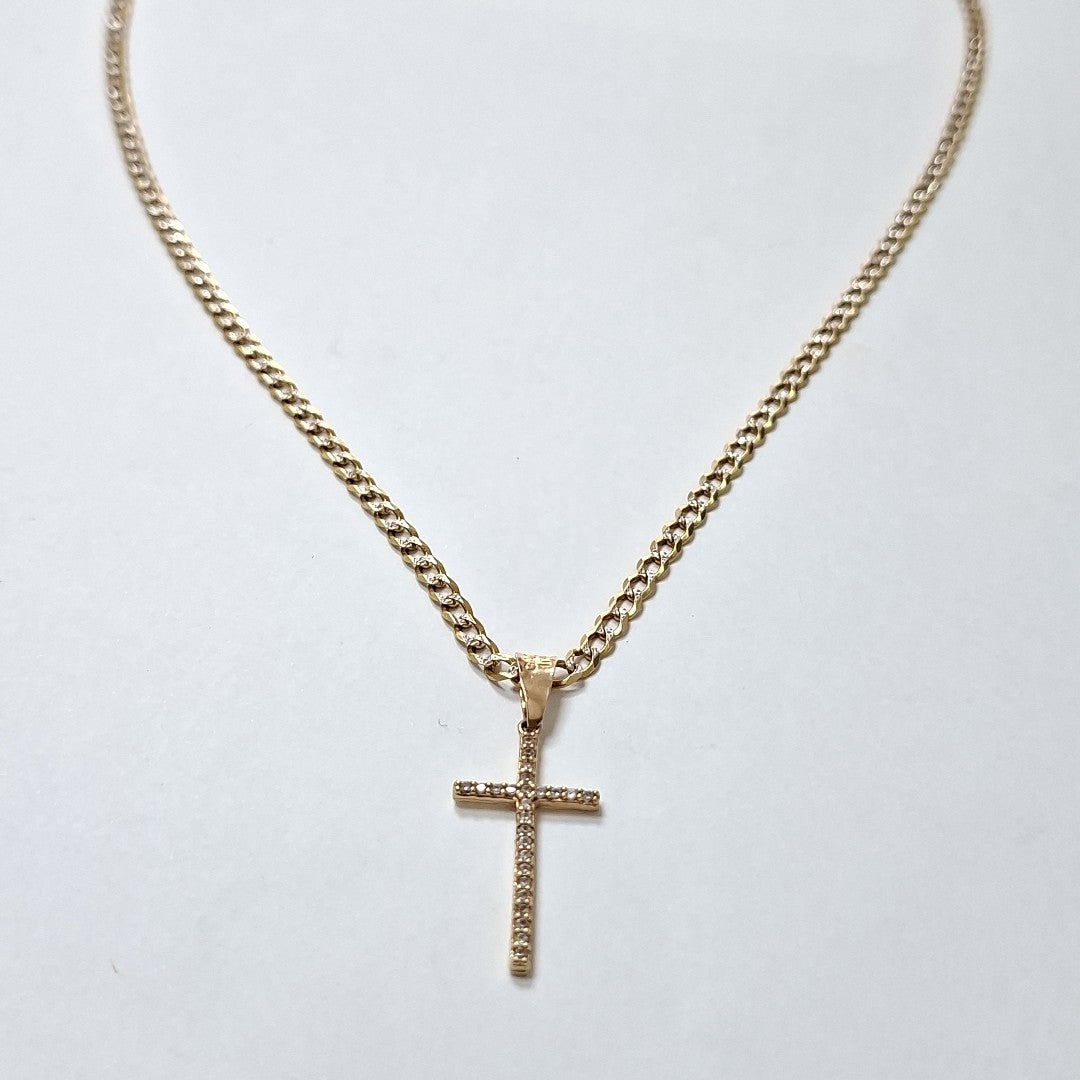CADENA, CRUCIFIJO, DIJE ORO 10 K 9.3 GRMS (SEMINUEVO)