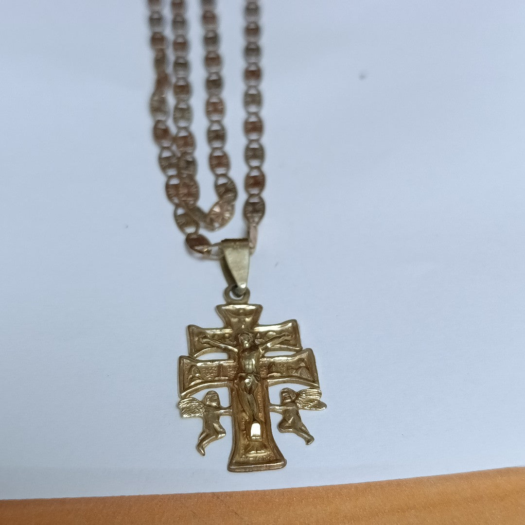 CADENA, CRUCIFIJO ORO 10 K 10.5 GRMS (SEMINUEVO)