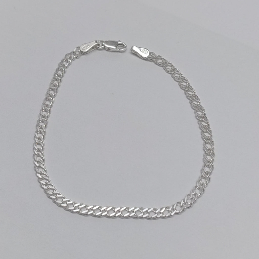 PULSERA DOBLE ESLABON PLATA .925 21 CM 3.63 GR (NUEVO)