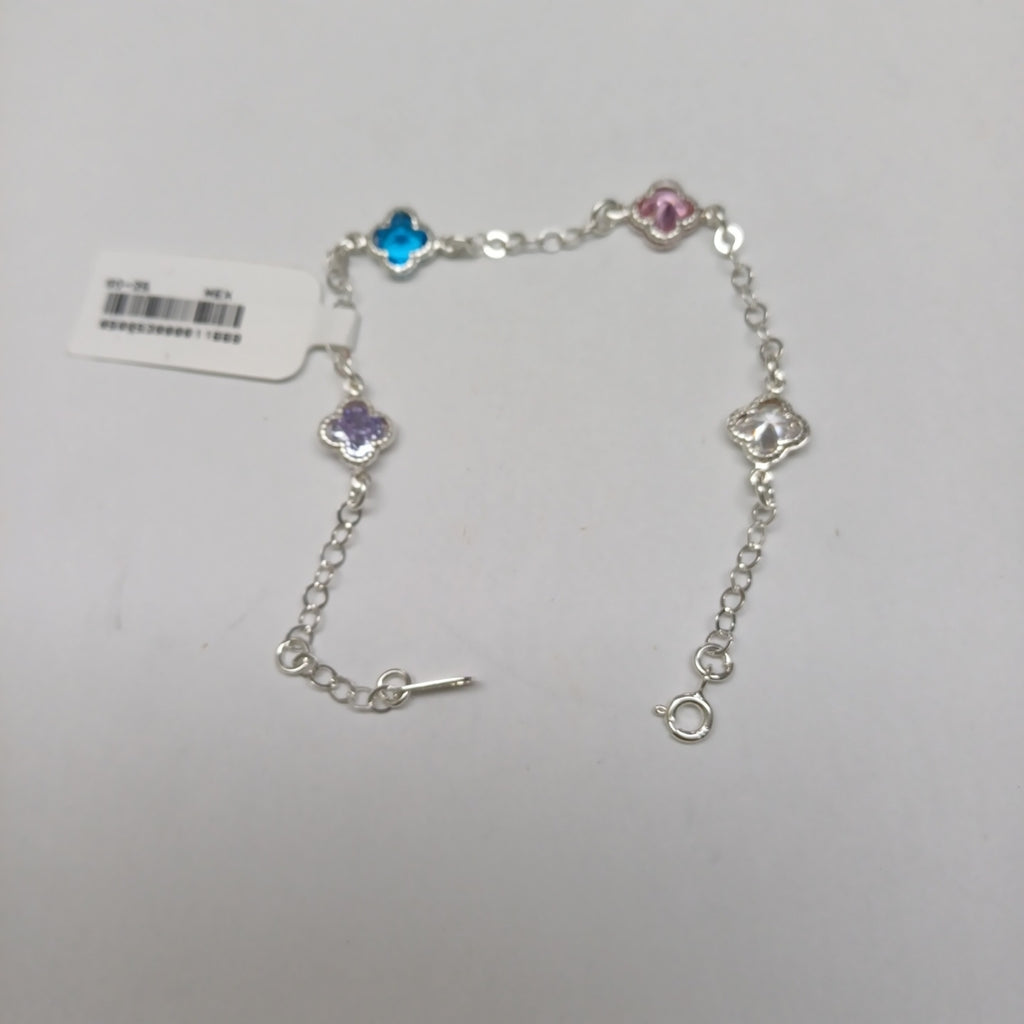 PULSERA ESPECIAL CON PIEDRAS DE COLOR PLATA .925 18 CM 3.32 GR (NUEVO)