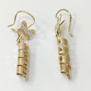 ARETES PAR ORO COMBINADO 14 K 2,40 GRMS (SEMINUEVO)
